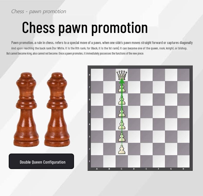 Zhiduo Star Magnetic Solid Wood Chess Set with Folding Board and Black & White Pieces