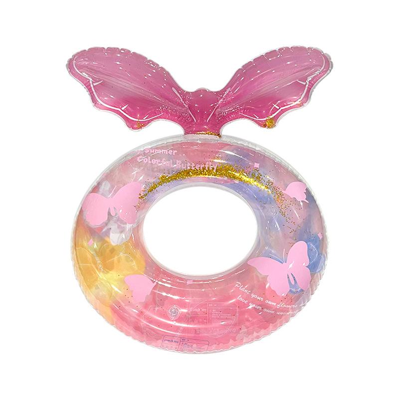 Shiny Petal Swimming Ring Inflatable Pool Float for Beginners Thickened Pvc Safety Floatation Device Beach Water Recreation Facilities