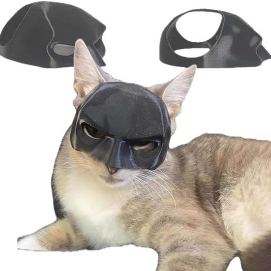 Cat Bat Mask Half Face Bat Hero Cosplay Mask Cat Superhero Mask with Ear Holes for Halloween Costume Parties Pet Photography Prop