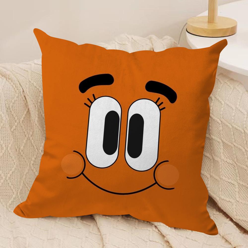 Animation Amazing World Gumball Cushion Cover Soft Plush Fabric DoubleSided Printed Sofa Cushion Cover for All Seasons Decor