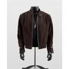 Vintage Retro Suede Stand Collar Buckle Men's Loose Jacket