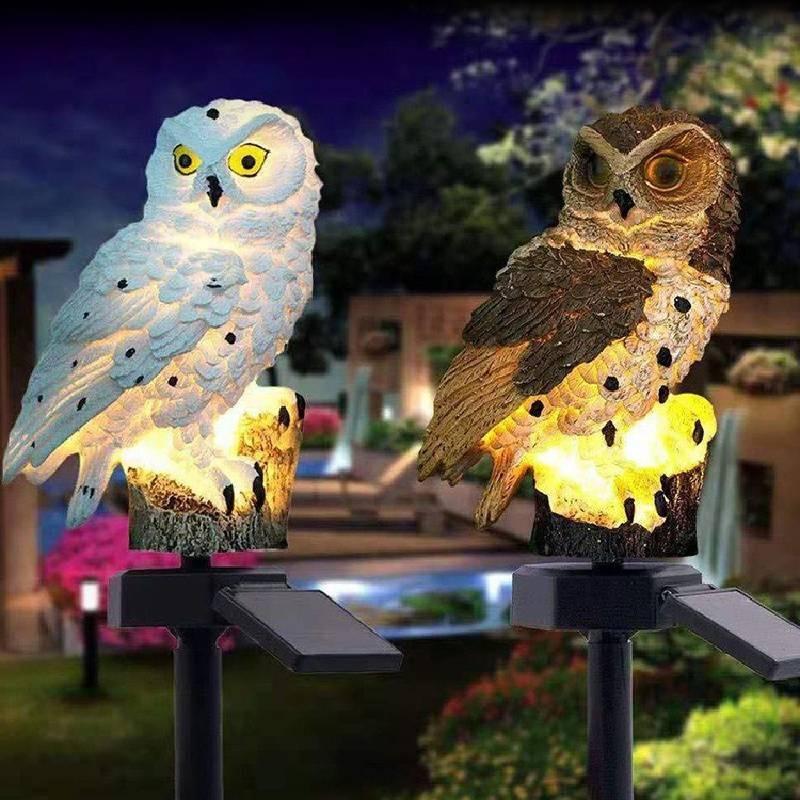 Light Solar Owl Animal Resin Garden Lawn Decorative Landscape Night Lighting