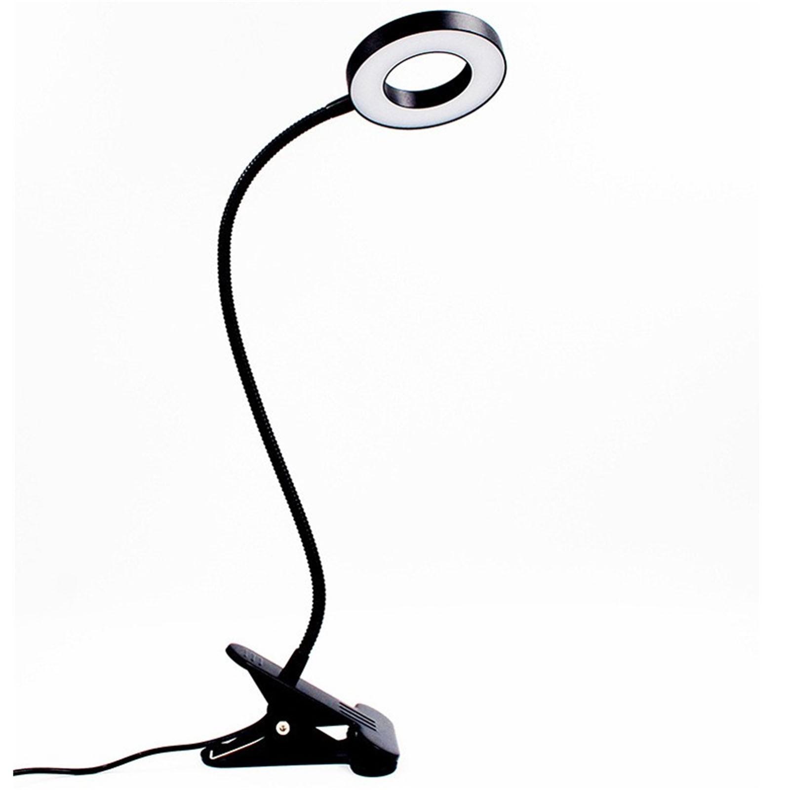 

Настольная лампа с зажимом, USB-настольная лампа, светодиодная лампа, гибкая лампа для чтения для художественного чтения, красоты, макияжа One Size