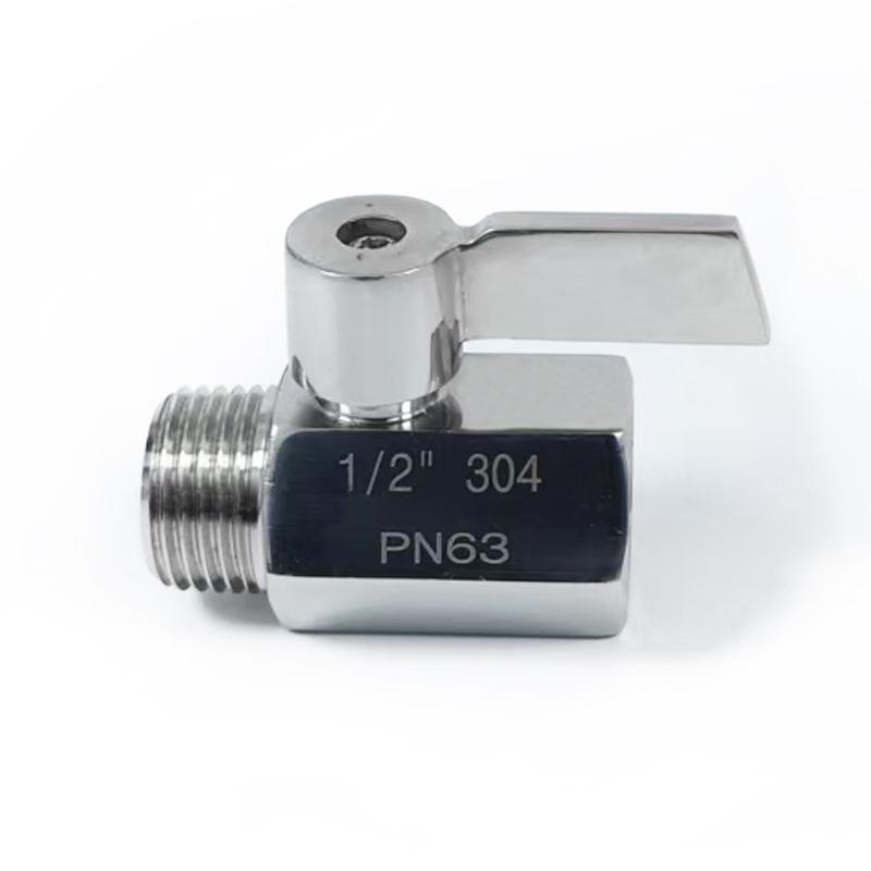 Mini Ball Valve 304 Stainless Steel, Internal/External Thread, 6/4 Points