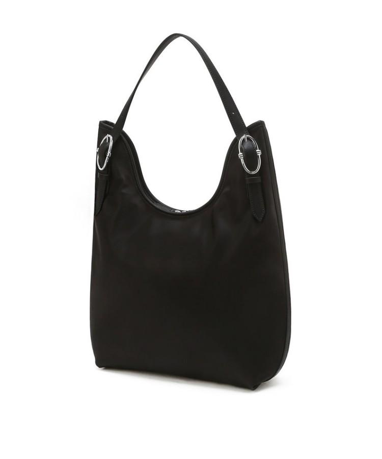 Athe Vanessabruno [Ecole] Black Fabric Shoulder Bag M Aaba5E800Bk