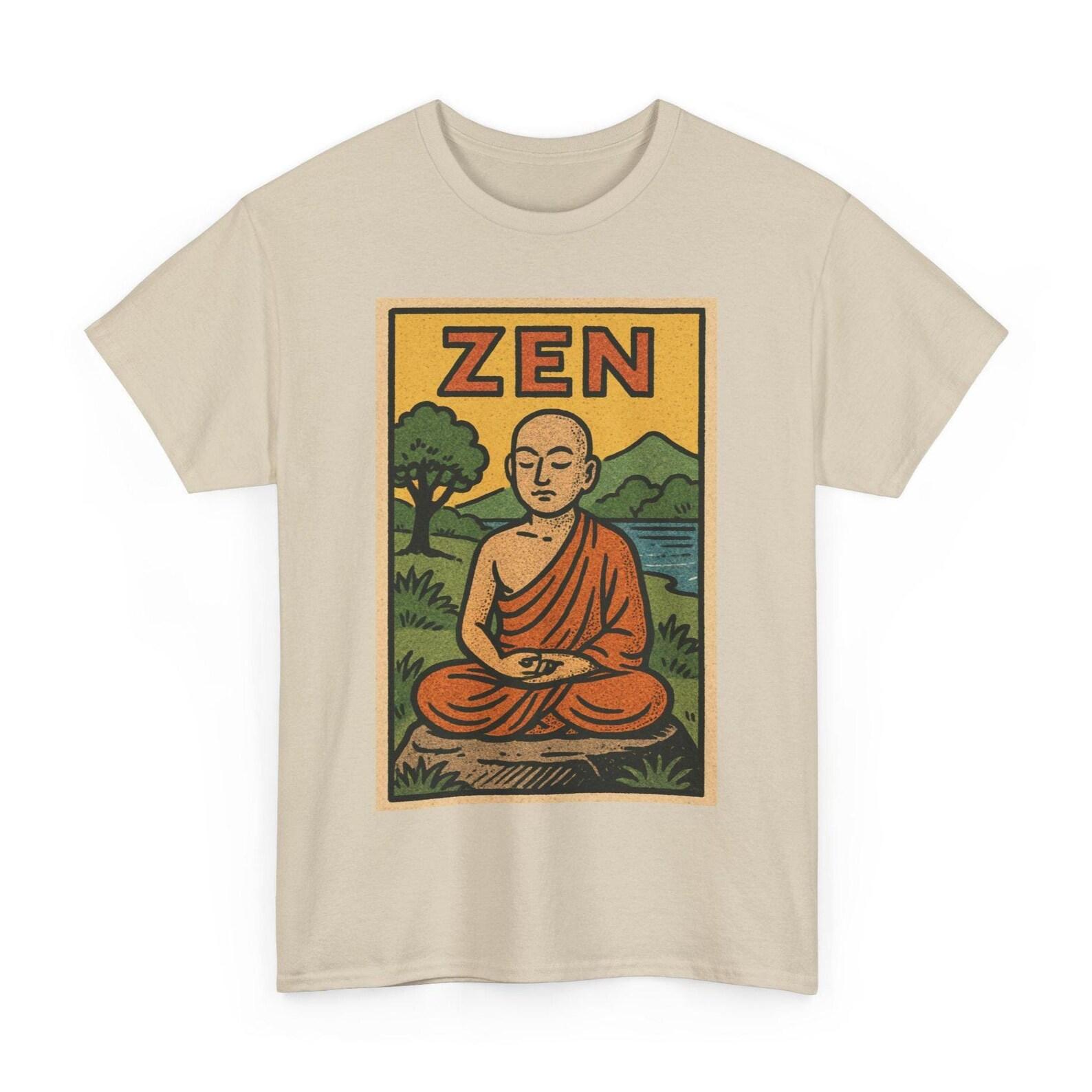 Zen T-Shirt: Unisex Mindfulness Retro Comic Meditation Tee L