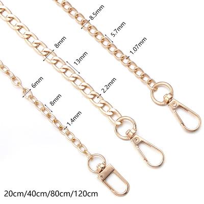 Metal Aluminum Replacement Bag Chain 20/40/80/120cm Women Shoulder Strap for Bags Replace Crossbody Chain Bag Accessories