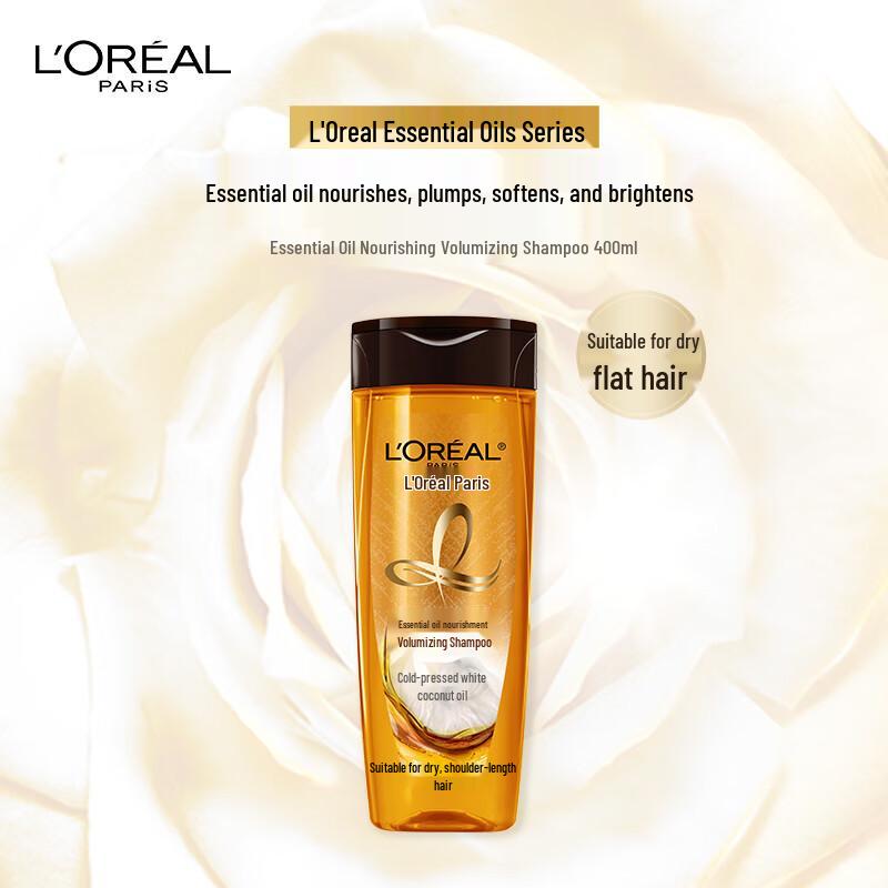 

L Oréal Essential Oil Nourishing & Volumizing Shampoo for Dry, Fine Hair
