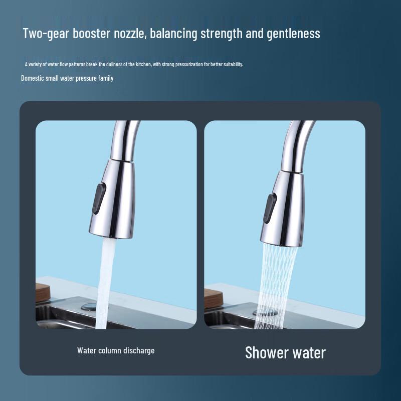 TLXT Wall-Mounted Hot & Cold Pull-Out Kitchen Faucet