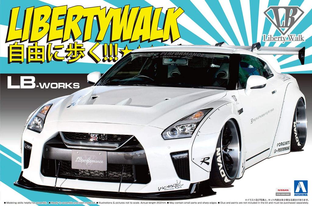 Aoshima Bunka Kyozai Scale Liberty Walk Series 11 LB Works R35 Type Plastic Model (AOSHIMA) 1/24 No. GT-R 1.5