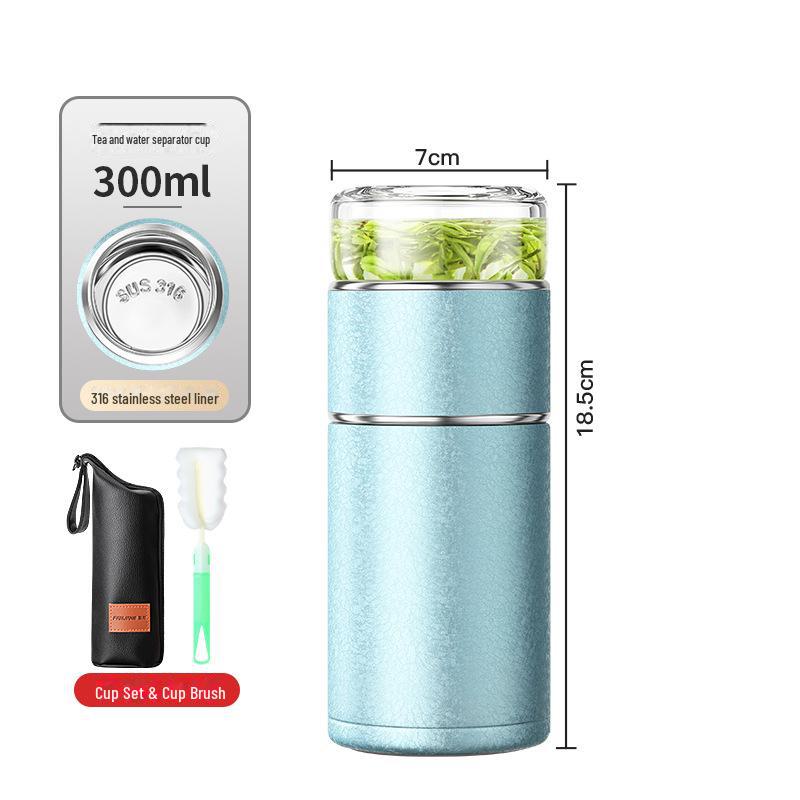 "Portable 316 Stainless Steel Tea Separator Thermos Cup - Unisex Design, Ideal for Tea Brewing and Gifting."