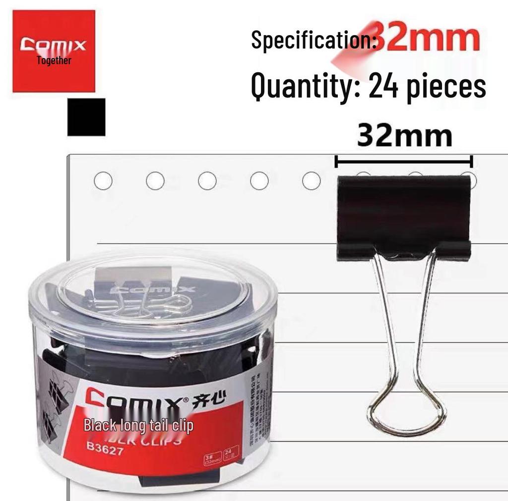 Qixin Swallowtail Clips: Effort-Saving, Colored Metal Clips for Office and Student Use, Available In Large, Medium, Small Sizes