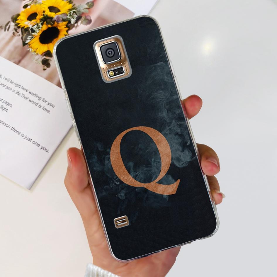 For Samsung Galaxy S5 Case SM-G900F S 5 Cover Fashion A Z Letters Clear Silicone Soft Funda For Samsung S5 Neo i9600 Bumper 5.1"