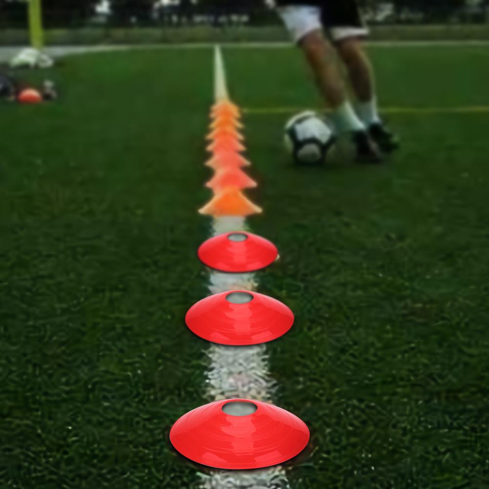 10 Pcs Practical Mini Field Cone Discs Marker Soccer Football Sports Speed Training Tools(Red)