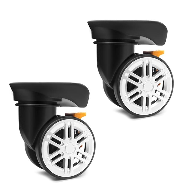 2Pcs Trolley Casters Replacement Heavy Duty Roller Wheel for Luggage Box Suitcase 360 Degree Swivel kit SilentWheel