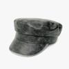 Autumn and Winter Pu Leather Retro Octagonal Hat for Women with Old Temperament and Versatile Face Showing Small Beret Korean Style Ripples Hat