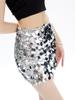 Irregular High Waist Sparkling Sequin Mini Skirt Women Summer Y2k Clothes Ultra Short Bottoms Silver Sexy Club Skirts