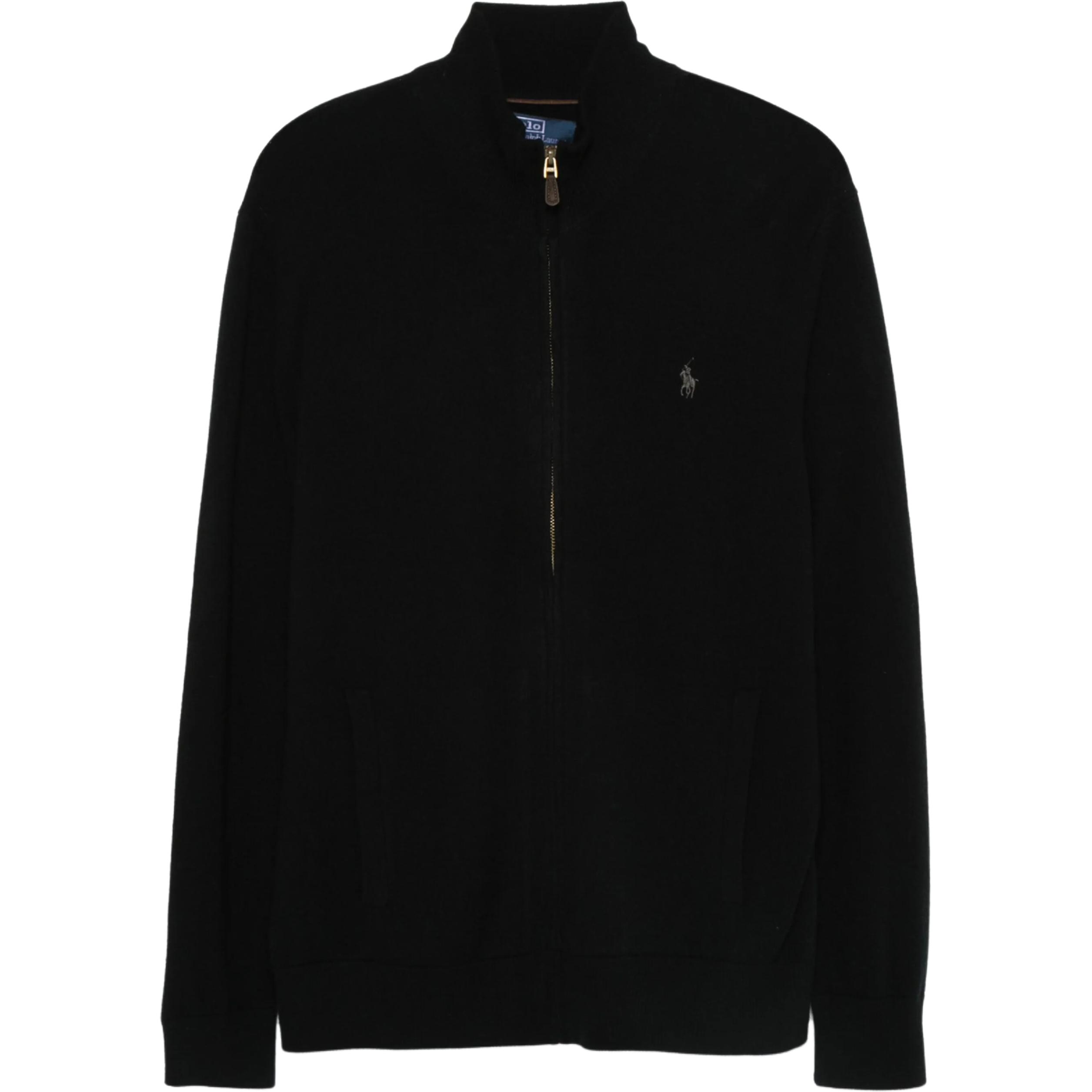 

Polo Ralph Lauren Logo High Neck Zip Long Sleeve Loose Jacket Men jackets Black 710974149-003 L
