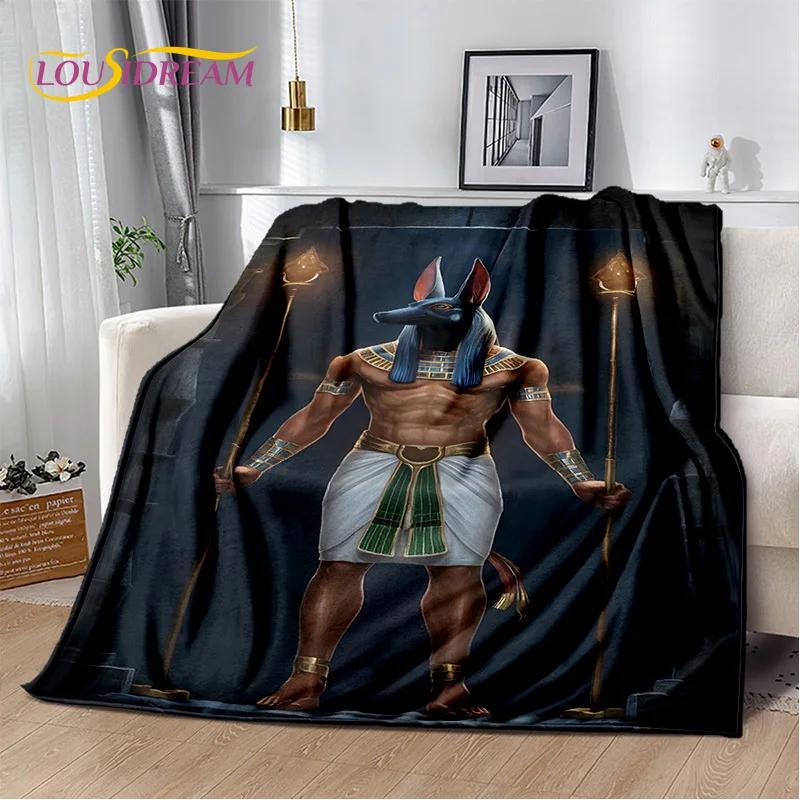 3D Ancient Egypt Death Anubis Pharaoh Horus Mythology 2025 Soft Blanket,Soft Throw Blanket for Home Bedroom Bed Sofa Cover Child