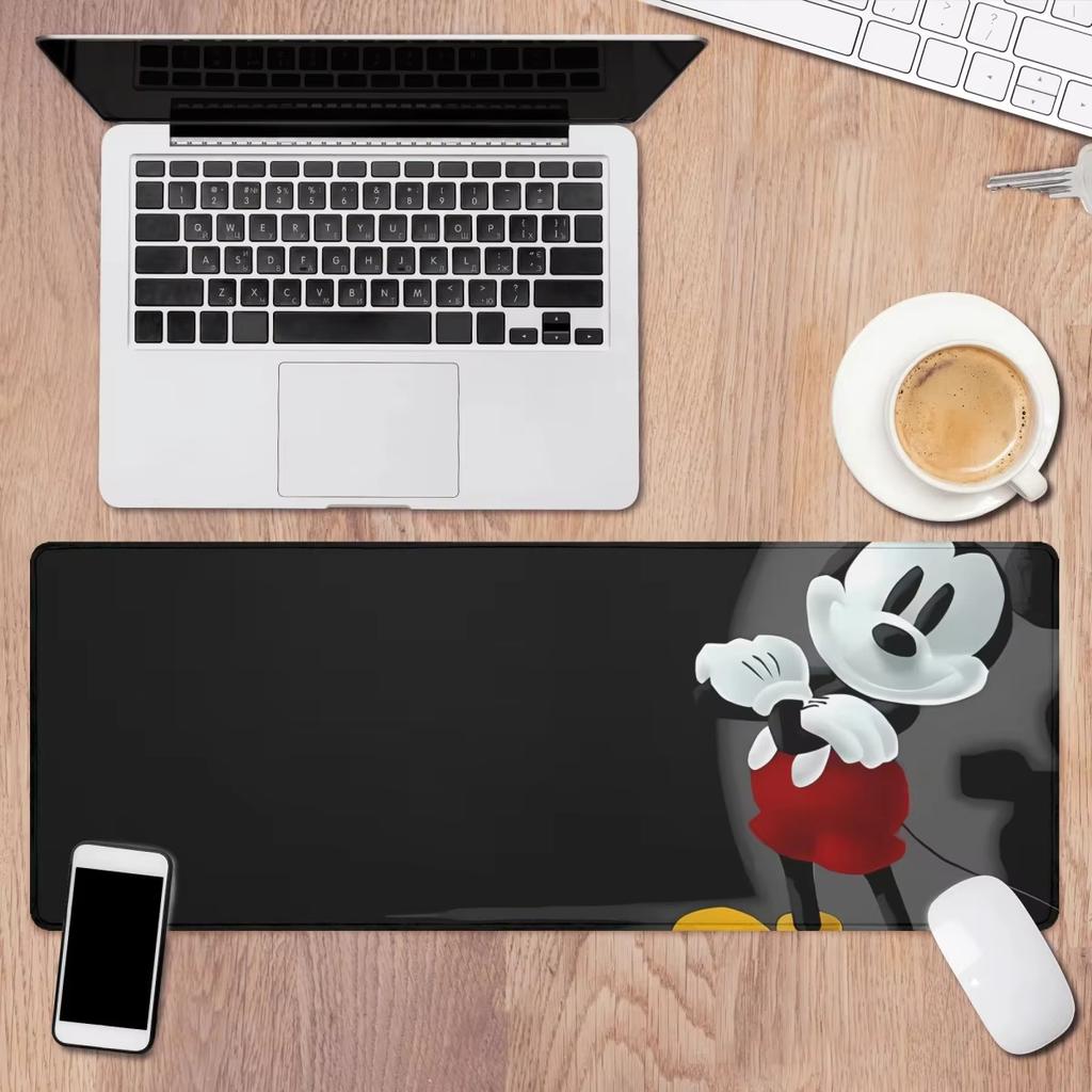 MINISO Cartoon Characters Printed Mouse Pad, Black Background Design, Rubber Material, Non-Slip Base, Smooth Surface for Office & Home