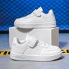 Kids White Black Leather-look Sneakers School Lightweight Comfortable Walking Shoes Boys Girls