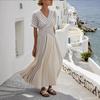  Amazon, European and American Independent Station Cross-border Women's Loose Stripe Print Spring and Summer Dress