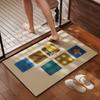 Retro Bathroom Floor Mat Is Easy To Take Care of for Home Use, Absorbent and Quick-drying Floor Mat Can Be Cut, Dirt-resistant and Non-slip Diatom Mu
