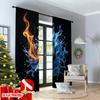 Flat Printing Curtain Fire Water Soccer Ball Digital Printed Polyester Drapes Festive Holiday Use Door Wall Yard All Curtains Set Of 2 Made