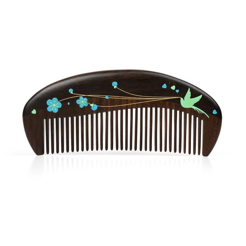 Tan Mujiang Green Plum Wooden Comb Gift Set