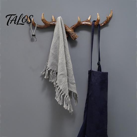 Wall Decor Hanger Vintage Deer Antler Hook, Farmhouse Rustic Mounted Heavy Multi-hook Coat Rack Duty Decorative for Coats Keys Bags Hats Towels