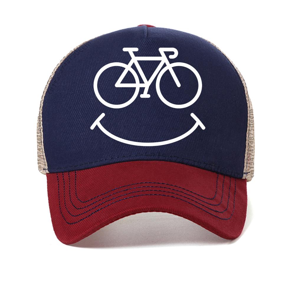 

Bike Smile Print baseball cap Casual Summer For Unisex Women Streetwear snapback hat fashion adjustable mesh Trucker hats Adjustable