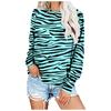 Fashion Women Loose Leopard Stripes Printed Blouse Long Sleeves T-Shirt Tops