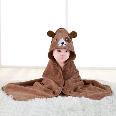 Baby Hooded Poncho Towel  Cotton Class  Bath Cloak with Cartoon Print Super Soft Highly Absorbent for Newborn Infants