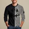 Men's Halloween Printed  Collar Three-Quarter Sleeve