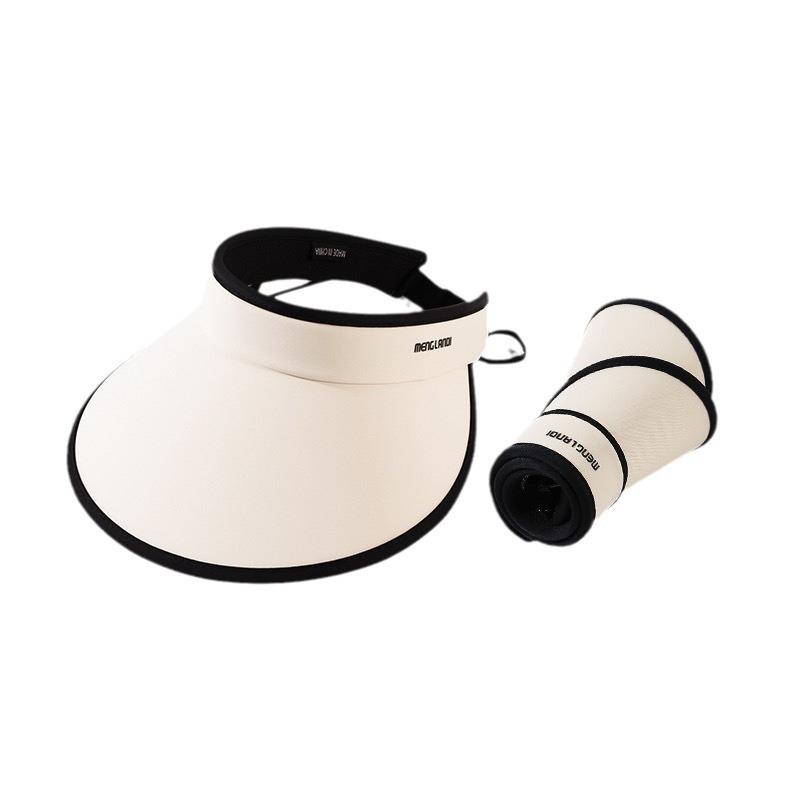 Large brim empty top sun protection hat women's summer ice silk UV protection sun hat cycling sun hat tide