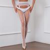 Europe and the United States Popular Open Crotch Lace Transparent Suspenders Net Socks Black Silk Sexy Fishing Net Stockings Non-slip One-piece