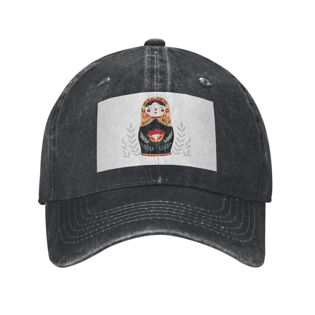 Matryoshka Russian Nesting Doll Washed Denim Cap Casual Baseball Caps Adjustable Hat Summer Unisex Baseball Hats