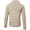 Men's Korean Style Knit Cardigan - Long Sleeve, Autumn Casual, Solid Color Sweater