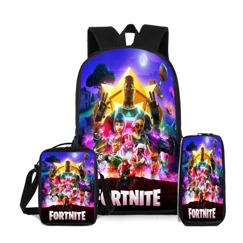 School 3pcs Bag Backpack Lunch Box And Pencil Bag Suitable For Teenager