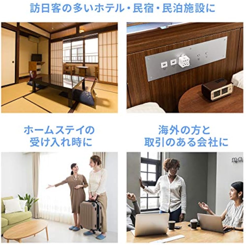 Sanwa Supply TR-AD6BK Compatible Multi-Type Power Adapter (BF/B3/C/CB/SE/O/O2) for Japan