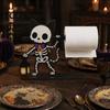 Solid Wood Roll Storage Halloween Paper Towel Holder, Wooden Skeleton/Ghost/Cat/Pumpkin/Witch Stand, Funny Party Supplies Gothic Organizer for Kitchen