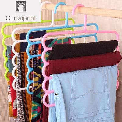 5 Layers Multifunctional Pants Hangers Holders Trousers Hanger Storage Rack Clothes Hanger Space Saver Wardrobe Closet Organizer
