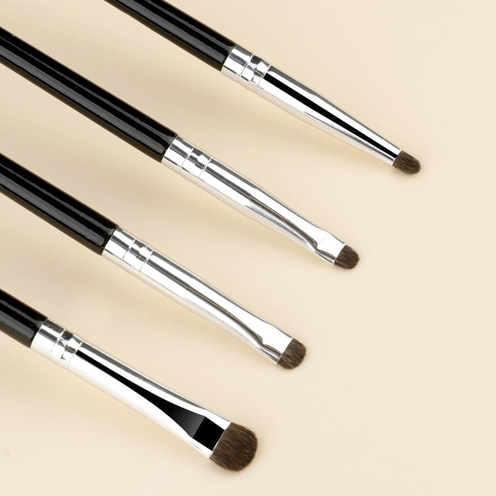 4-Piece Fine Eye Brush Set: Eyeshadow, Eyeliner, Lower Eyelid, and Eyebrow Brushes for Blending