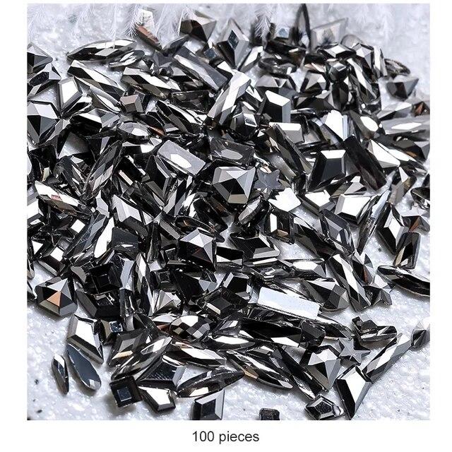 

100 шт., смешанные кристаллы AB для дизайна ногтей, стразы с плоской задней частью, 3D драгоценные камни для ногтей, украшения для маникюра своими руками