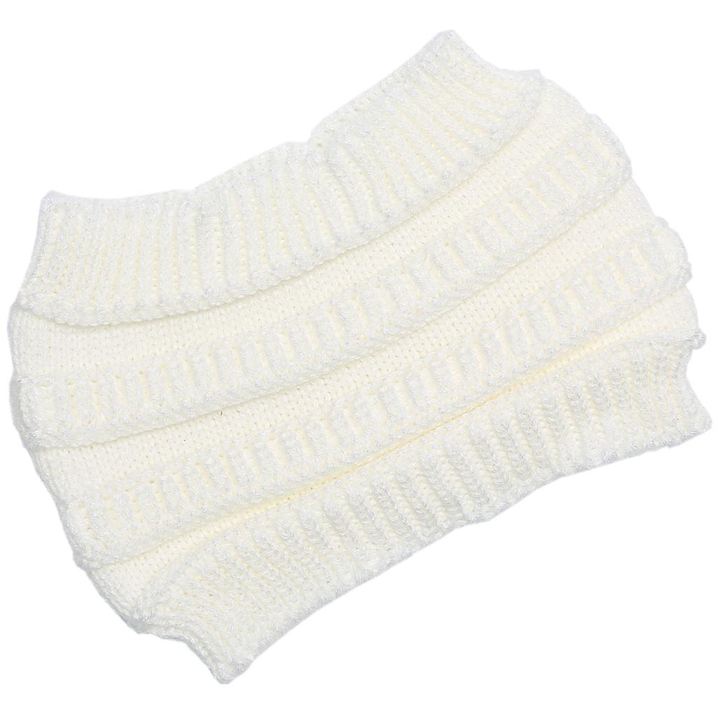 New Autumn and Winter Women's Knitted Hair Band Widened Face Wash Head Cover Empty Top Ponytail Woolen Hat