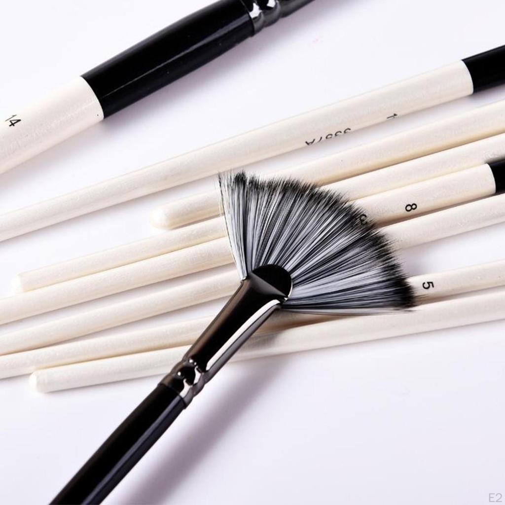 10-Piece Assorted Artist Paint Brush Set for Various Painting Surfaces Oil, Acrylic, and