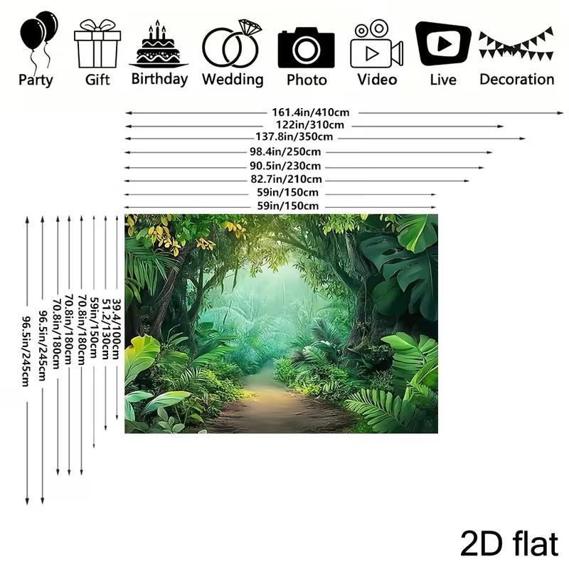 2D Dense Tropical Forest Studio Background for Nature Themed Photoshoot