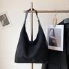 (Black) Casual Large Capacity Suede Bag