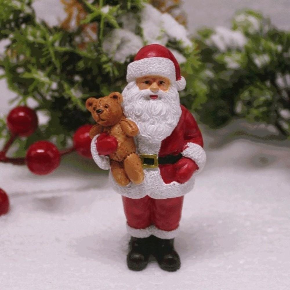 Mini Size Christmas Ornaments Micro Landscape Home Decor Santa Claus Figurine Cute Resin Craft Christmas Santa Tabletop