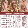 Lace Fake Tattoo Henna Tattoo Stickers Red Mehndi Stickers Body Art Sticker  Finger Hand